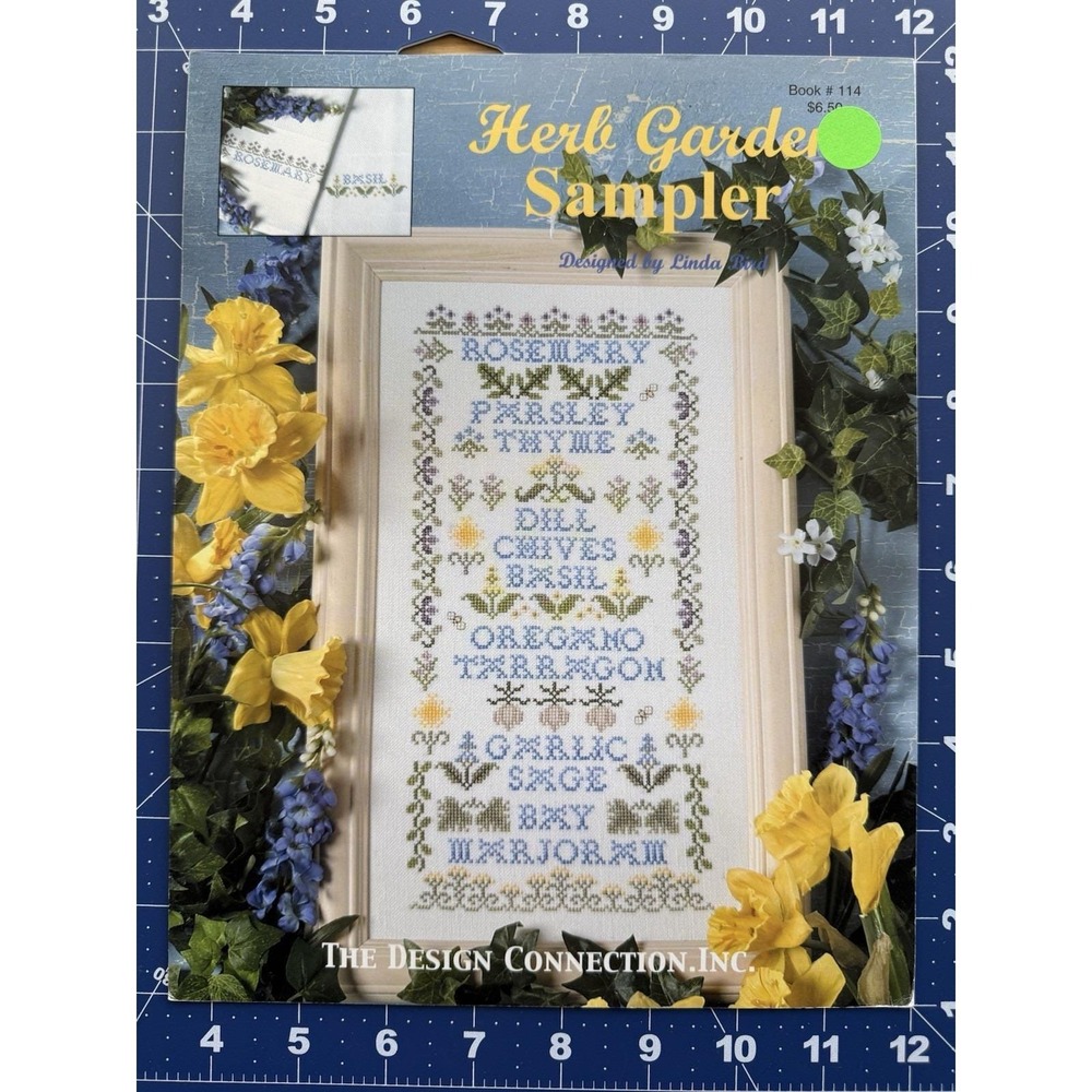 Herb Garden Cross Stitch Sampler Pattern‎ - Sage Oregano Bay Thyme Tarragon++